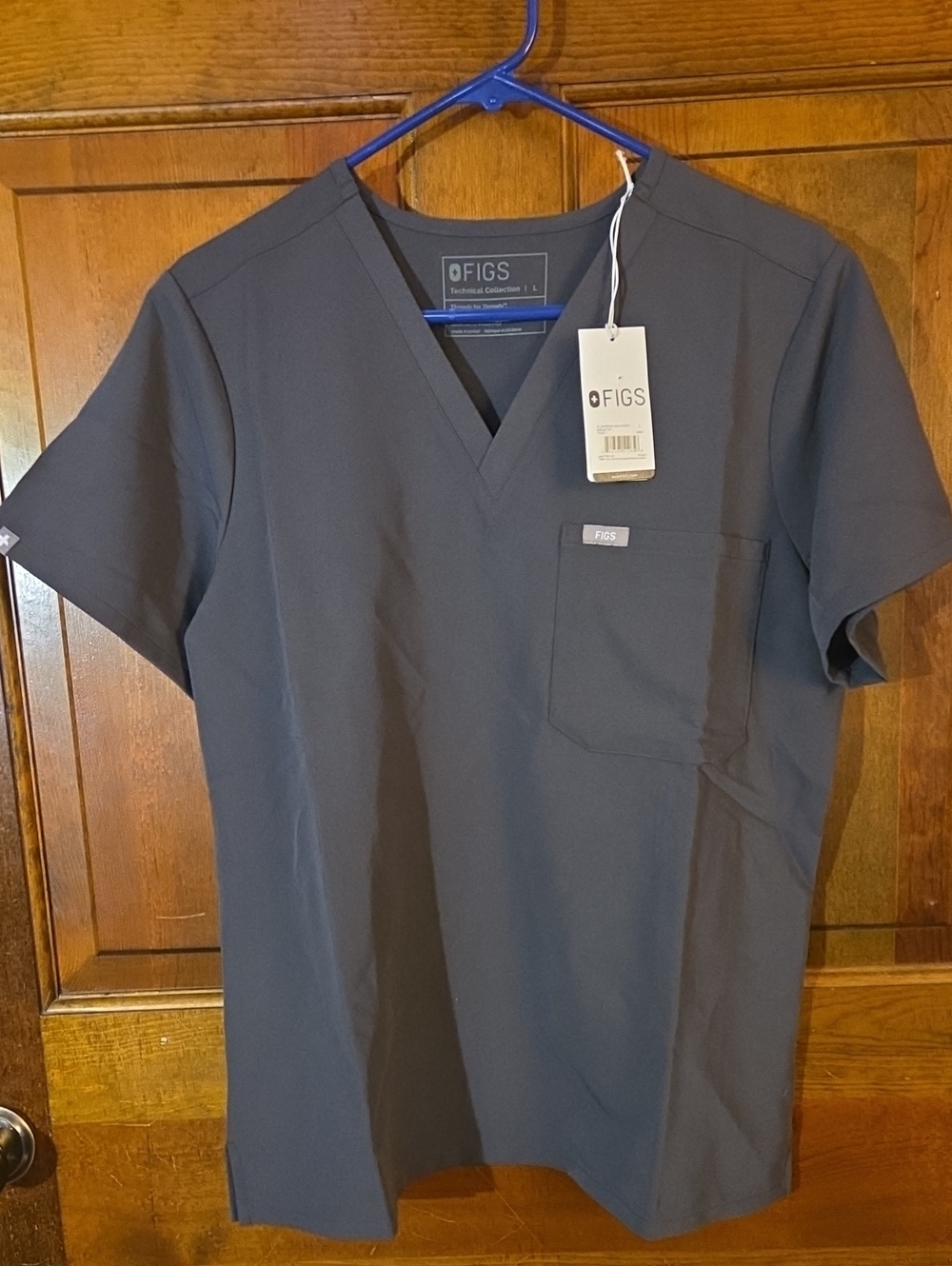 Figs Slate Gray V-Neck Medical Scrub Top